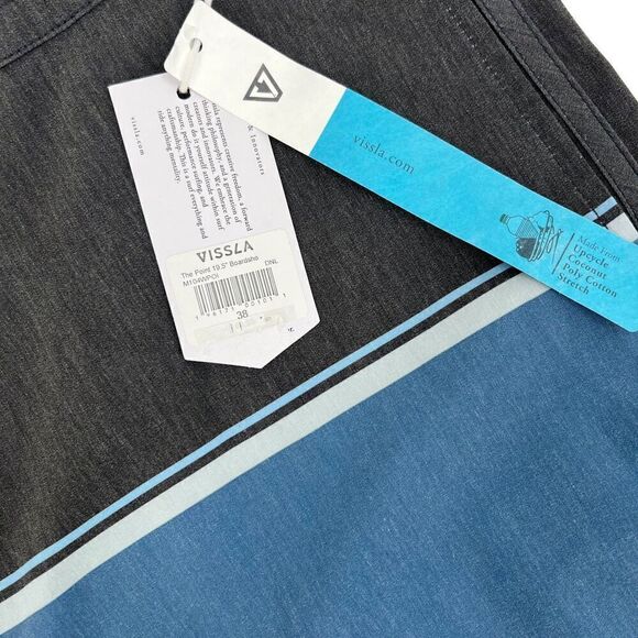 NEW Vissla Men's The Point 19.5" Boardshorts Gray/Blue Size 38x8 - Picture 8 of 14